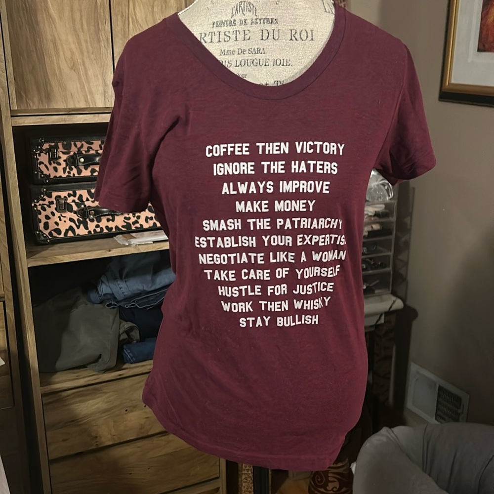 Burgundy American Apparel Feminism Tee - XL